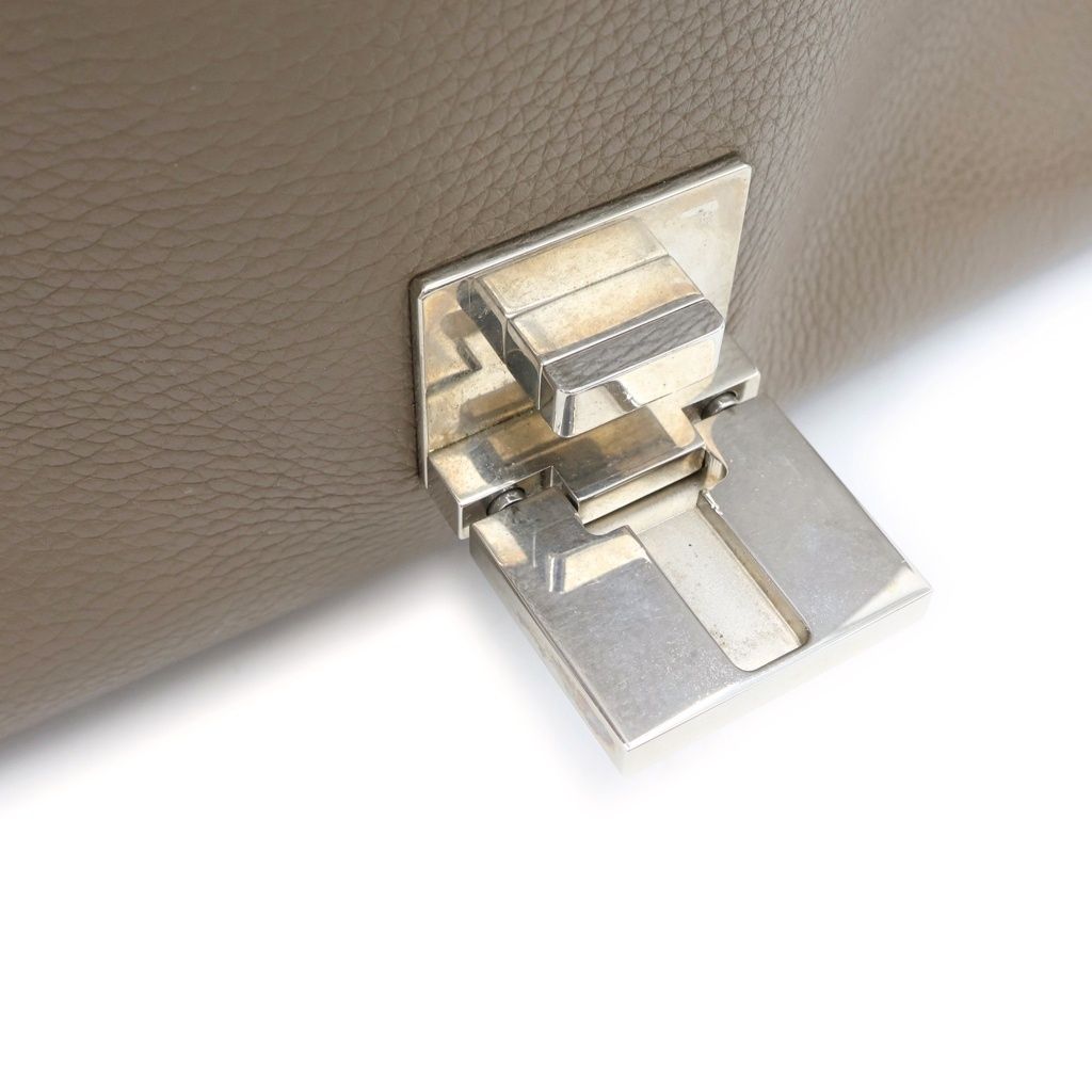 Celine Trapeze 2-Way Shoulder Bag Greige Leather Suede Silver — view 8