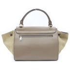Celine Trapeze 2-Way Shoulder Bag Greige Leather Suede Silver — view 2
