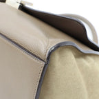 Celine Trapeze 2-Way Shoulder Bag Greige Leather Suede Silver — view 5