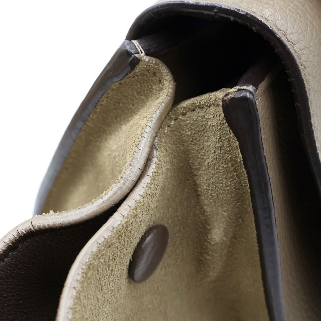 Celine Trapeze 2-Way Shoulder Bag Greige Leather Suede Silver — view 7