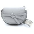 Loewe Gate Dual Mini Shoulder Bag Gray Leather Silver