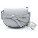 Loewe Gate Dual Mini Shoulder Bag Gray Leather Silver