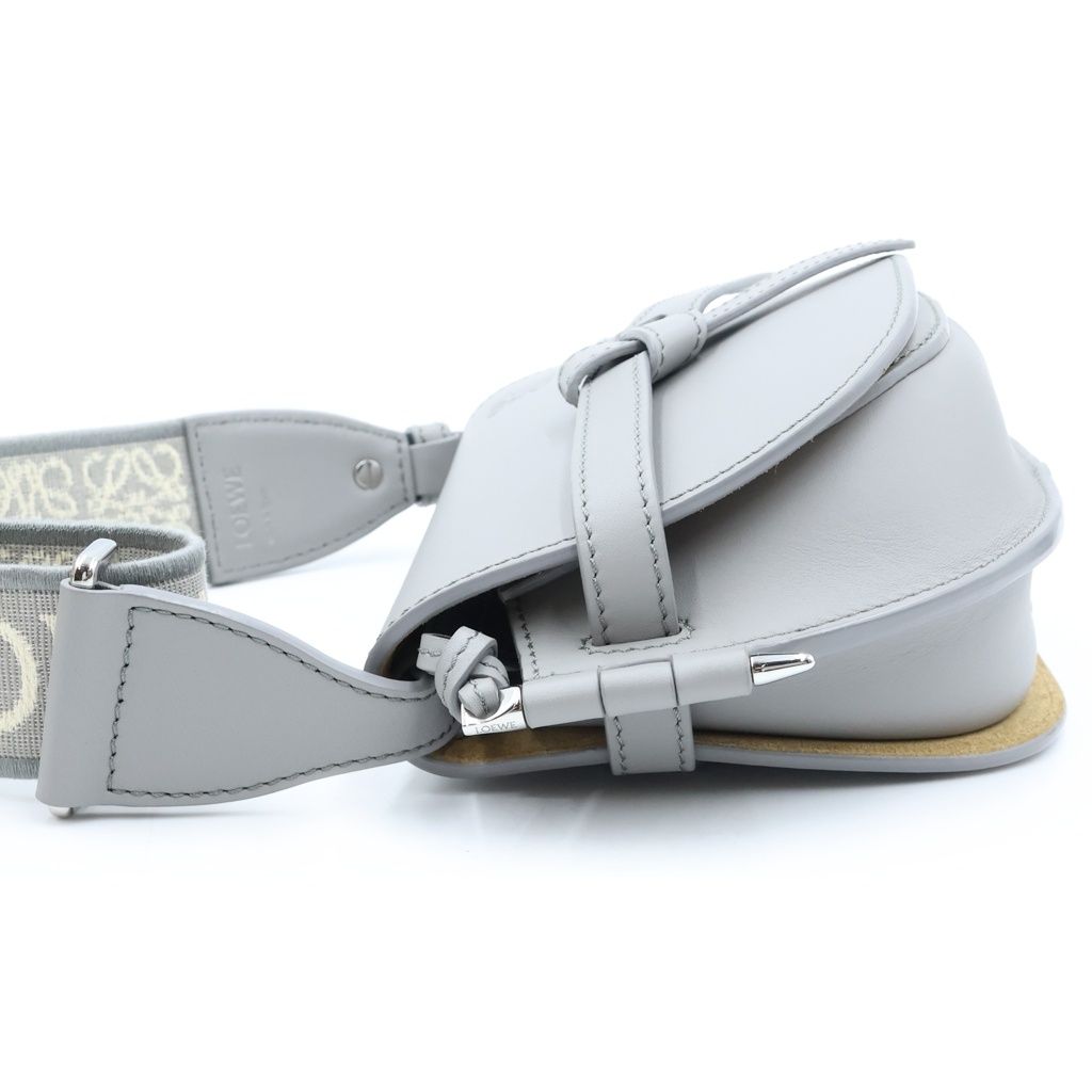Loewe Gate Dual Mini Shoulder Bag Gray Leather Silver — view 3