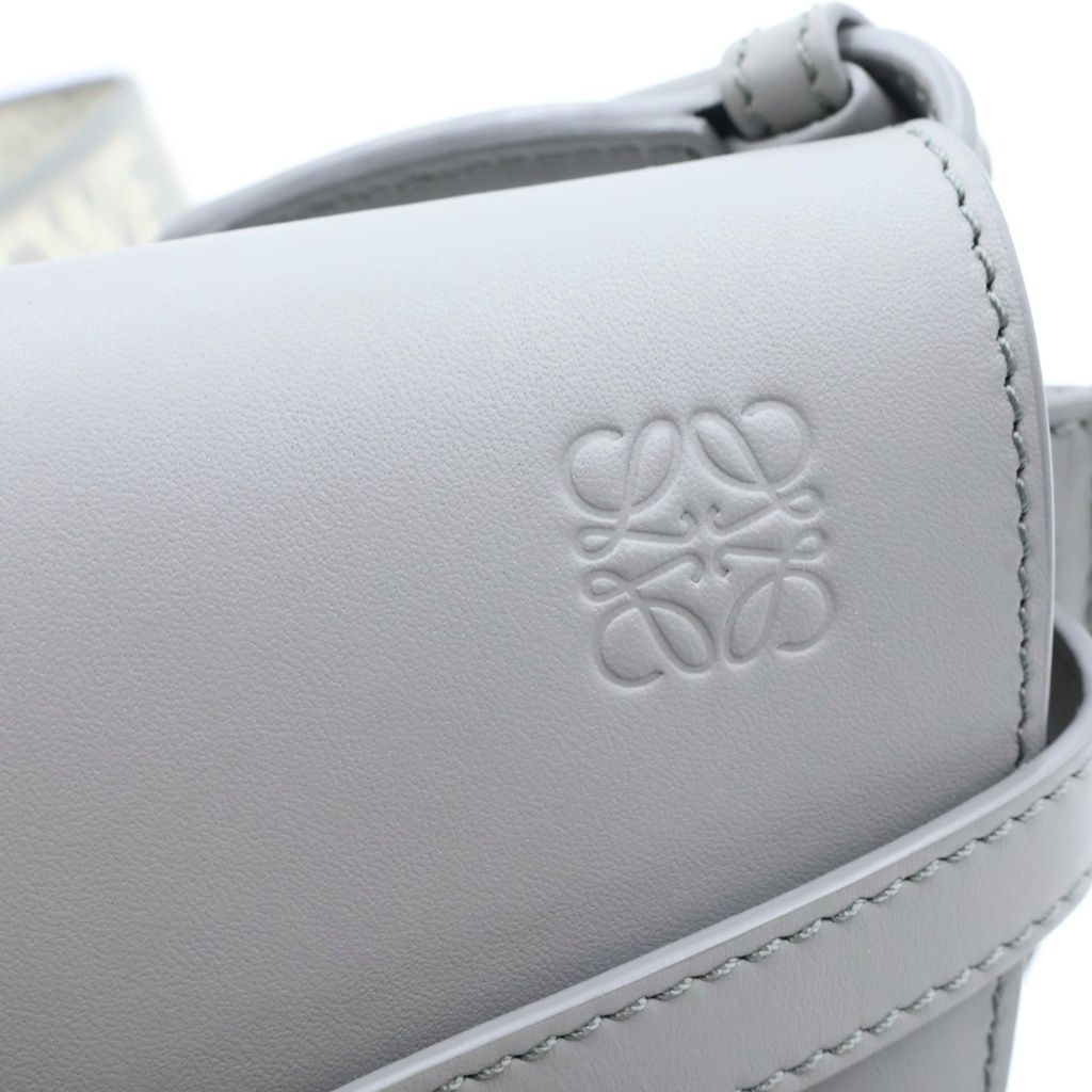 Loewe Gate Dual Mini Shoulder Bag Gray Leather Silver — view 6