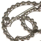 Chanel CC Logo Round Brooch Pin Badge Silver — view 6