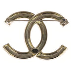 Chanel CC Logo Rhinestone Pearl Pin Badge Brooch Gold — view 2