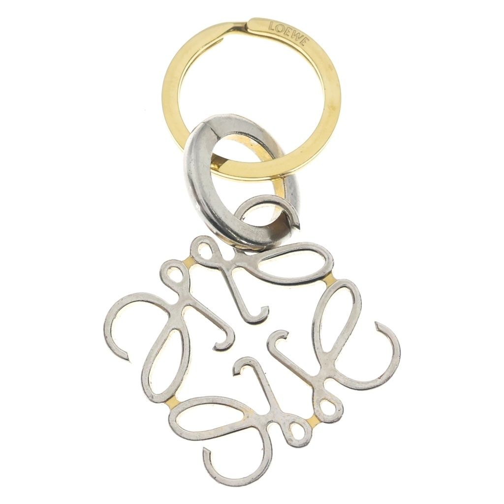 Loewe Anagram Bag Charm Key Holder Key Ring Gold Keychain