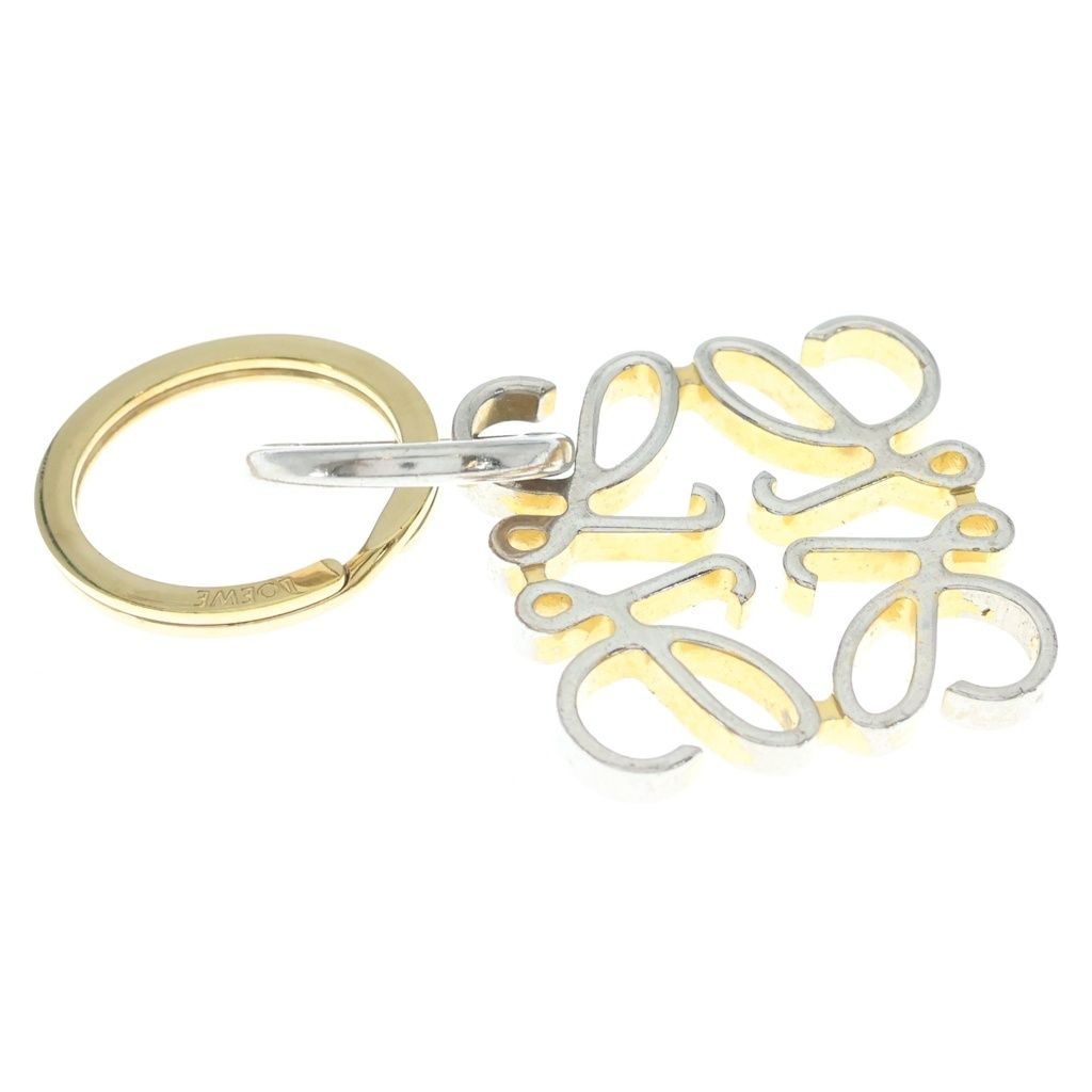 Loewe Anagram Bag Charm Key Holder Key Ring Gold Keychain — view 4