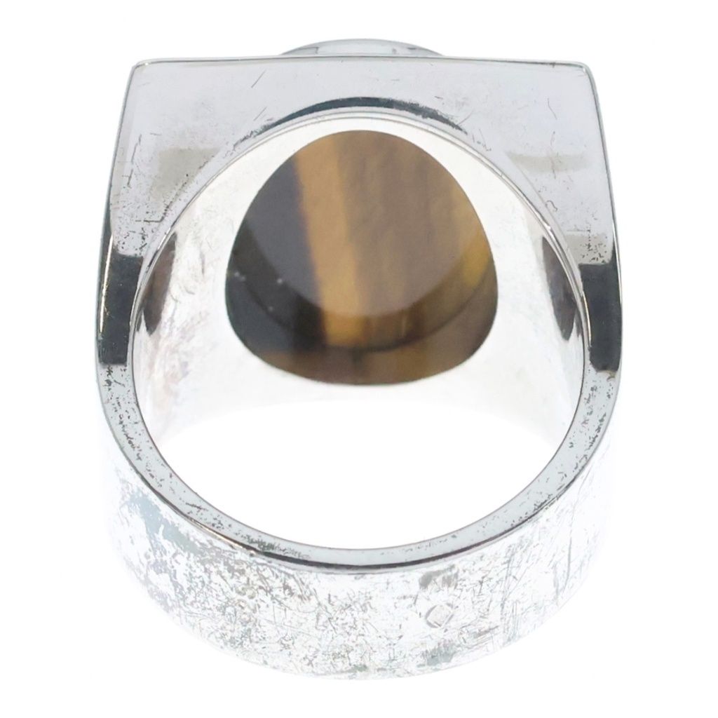 Louis Vuitton Chevalier Tiger's Eye Ring Silver Brown — view 2