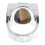 Louis Vuitton Chevalier Tiger's Eye Ring Silver Brown — view 2
