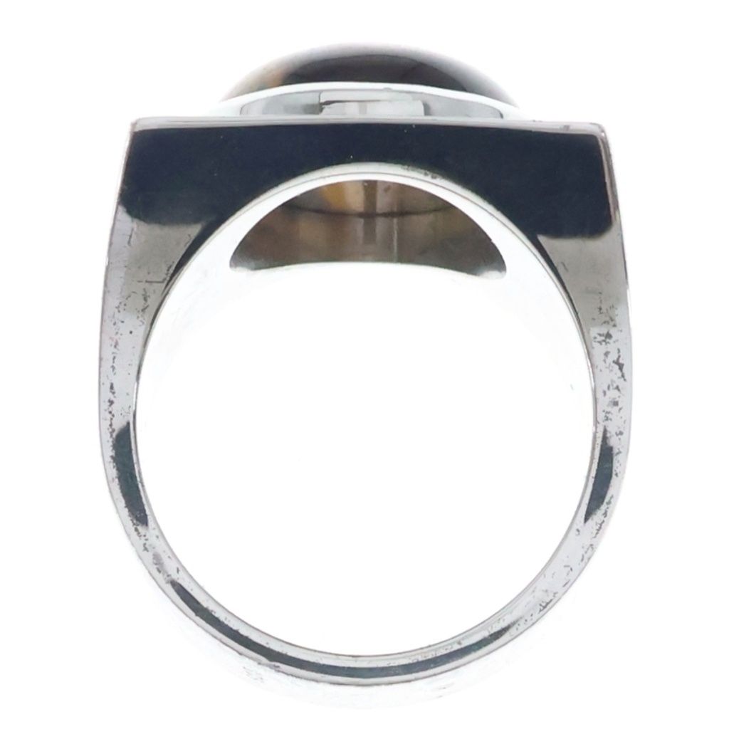Louis Vuitton Chevalier Tiger's Eye Ring Silver Brown — view 6