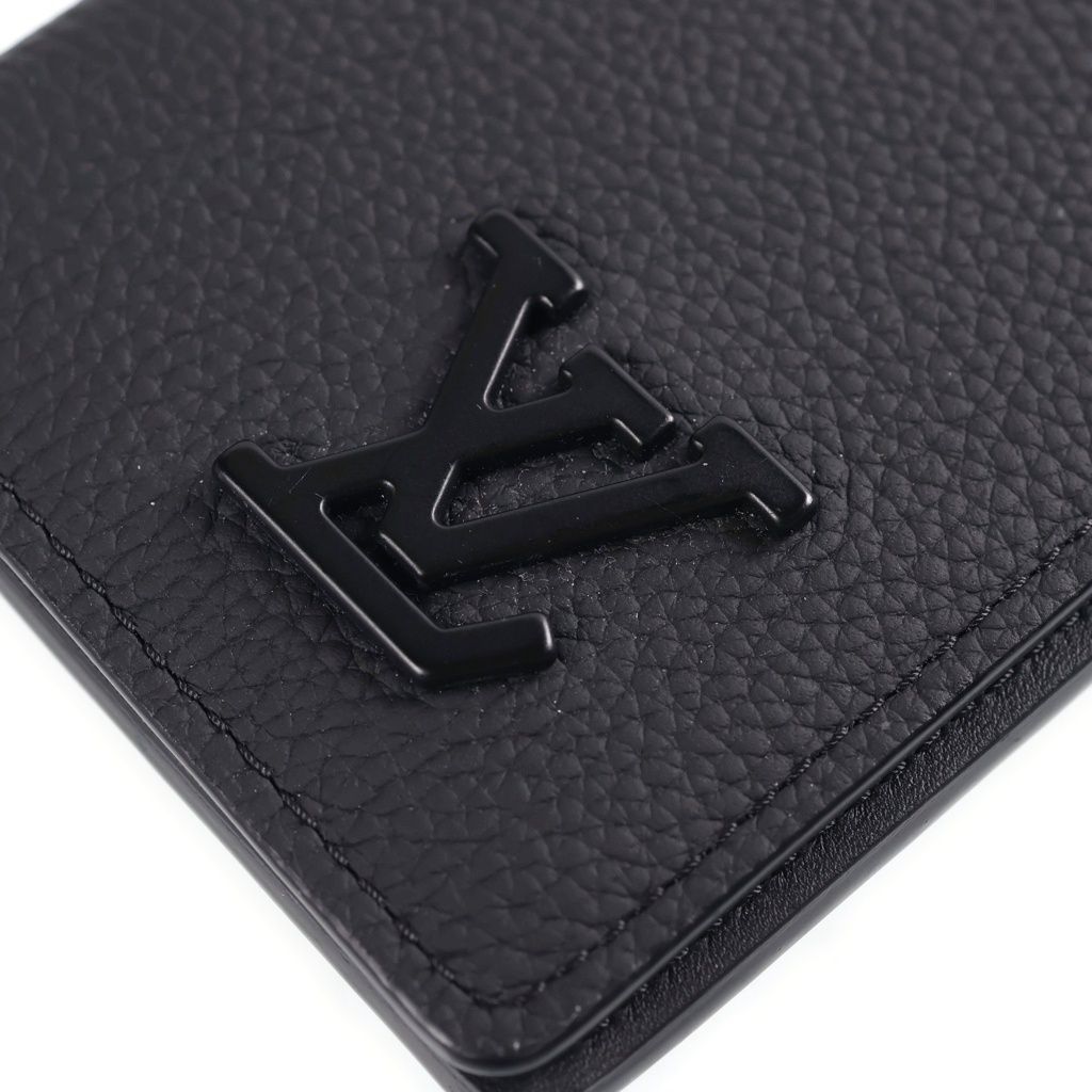 Louis Vuitton Aerogram Pocket Organizer Card Case Holder Black — view 4