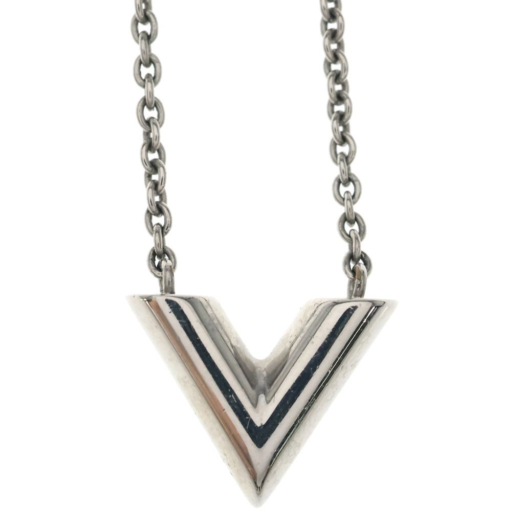 Louis Vuitton Essential V Necklace Pendant Chain Metal Silver — view 3