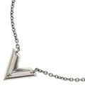 Louis Vuitton Essential V Necklace Pendant Chain Metal Silver