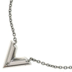 Louis Vuitton Essential V Necklace Pendant Chain Metal Silver
