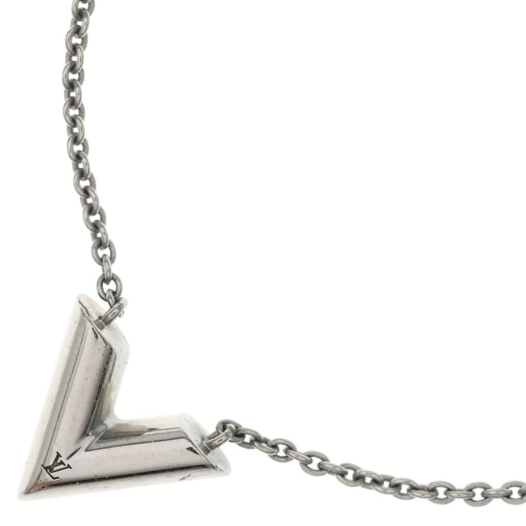Louis Vuitton Essential V Necklace Pendant Chain Metal Silver