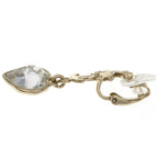 Chanel CC Logo Clover Heart Earrings Rhinestone Gold Plated — view 4