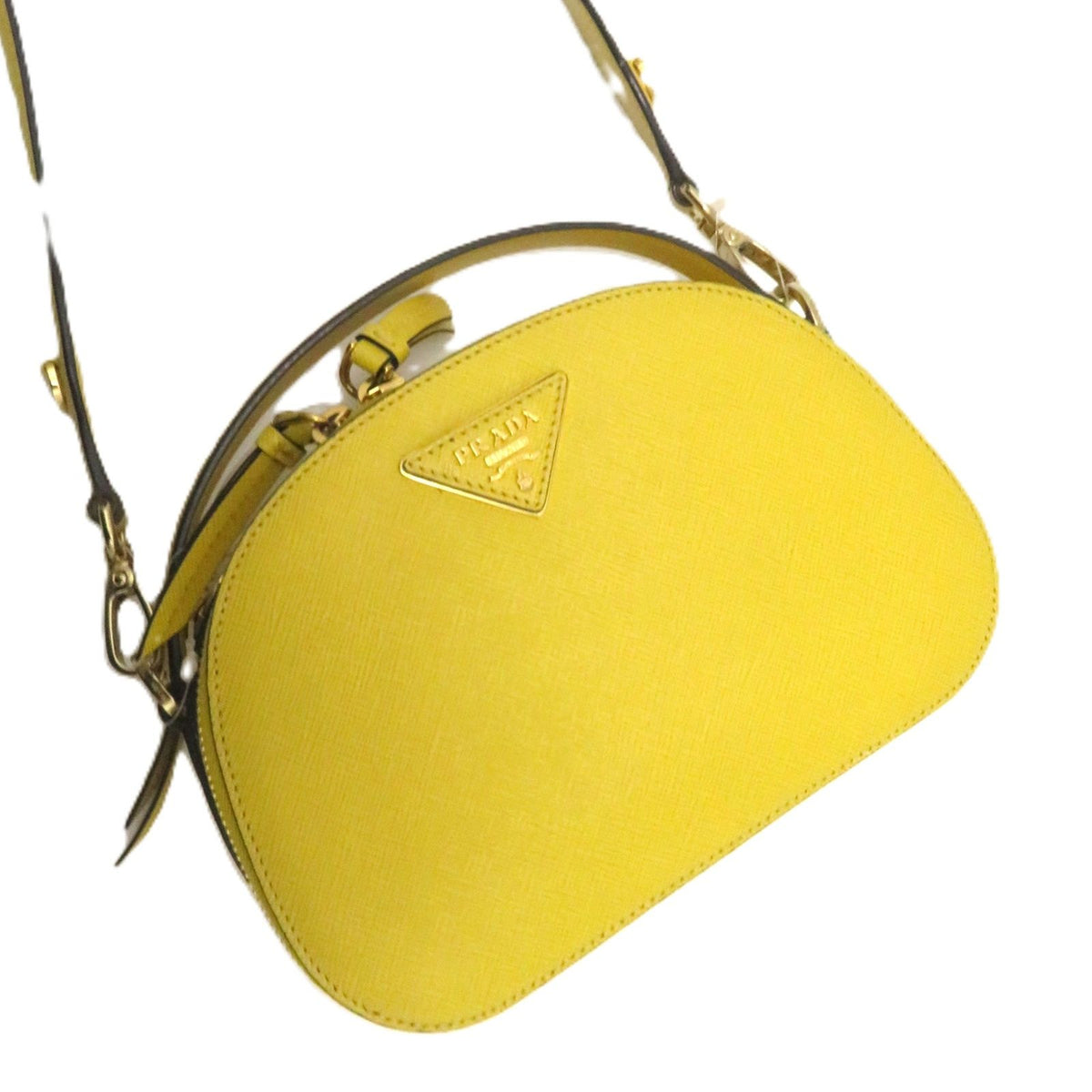 Prada Odette 2-Way Yellow Saffiano Shoulder Bag Cowhide — view 4