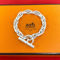 Hermes Chaine D'ancre PM Bracelet 18 Links 925 Sterling Silver Chain Bangle