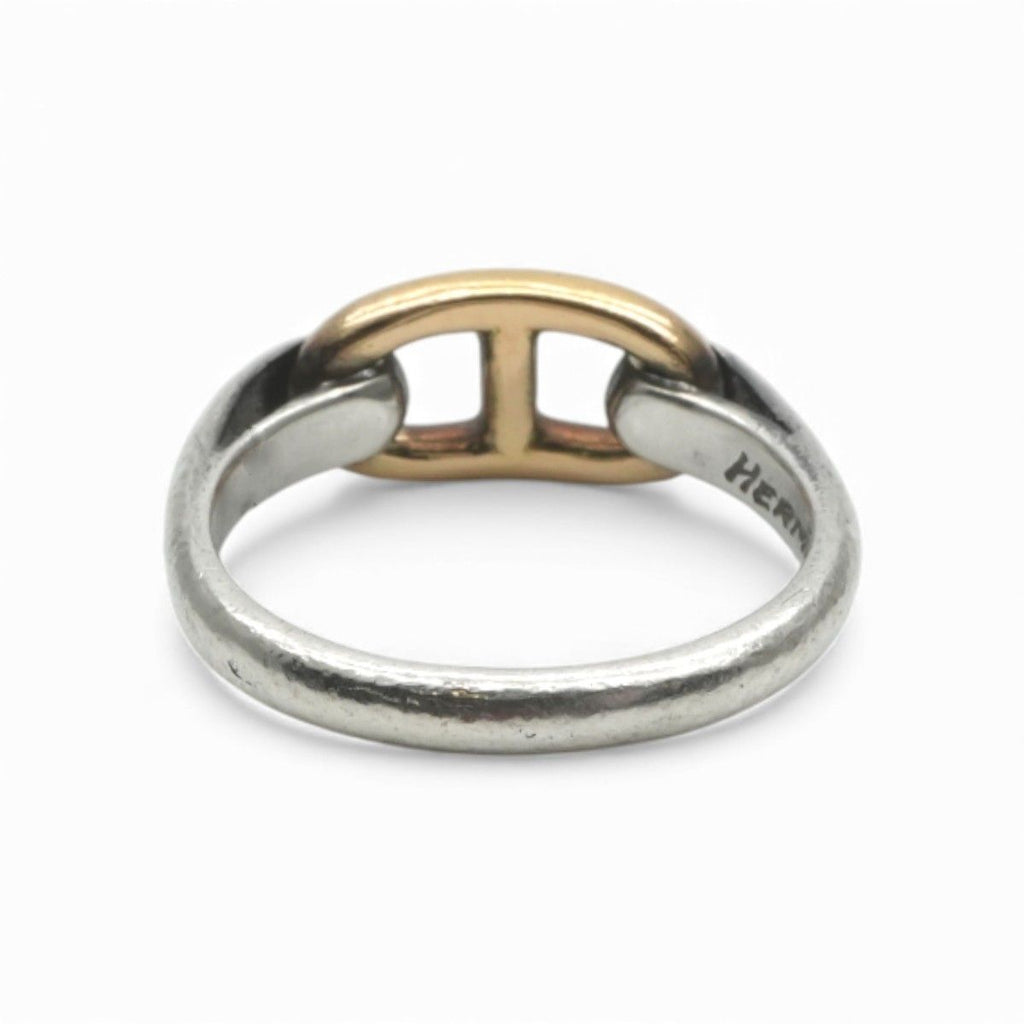 Hermes Chaine D'ancre Ring 750/925 Sterling Silver Gold — view 5