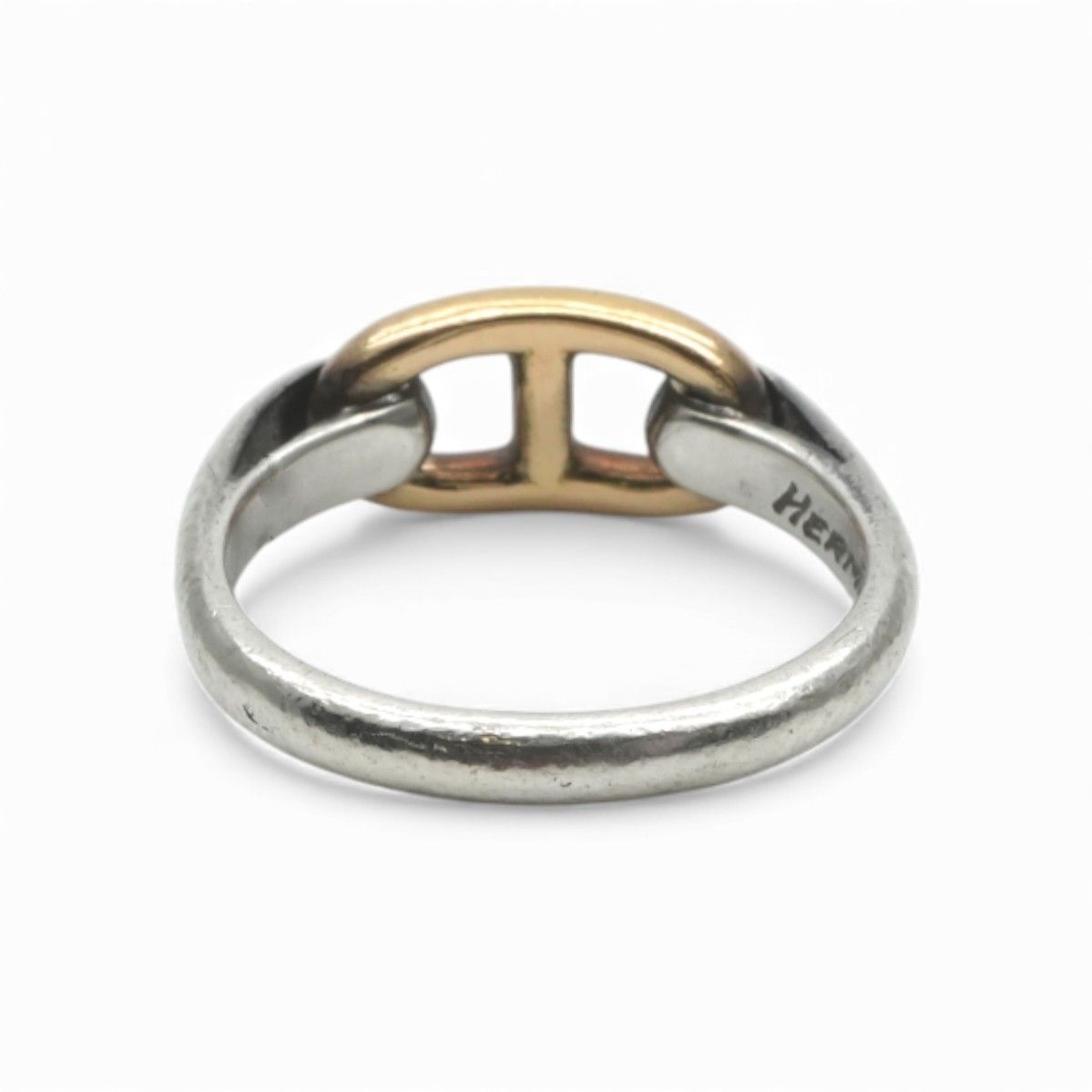 Hermes Chaine D'ancre Ring 750/925 Sterling Silver Gold — view 5