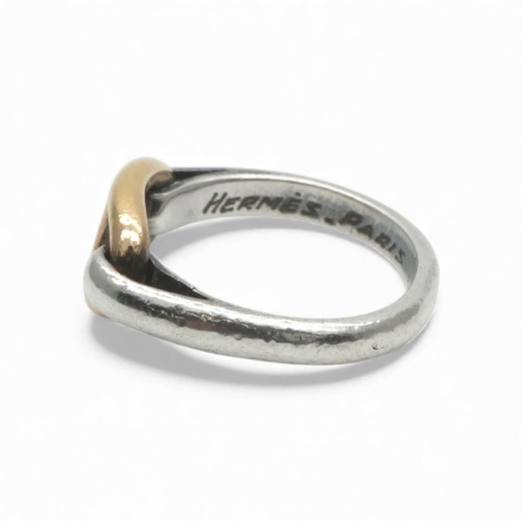 Hermes Chaine D'ancre Ring 750/925 Sterling Silver Gold — view 3