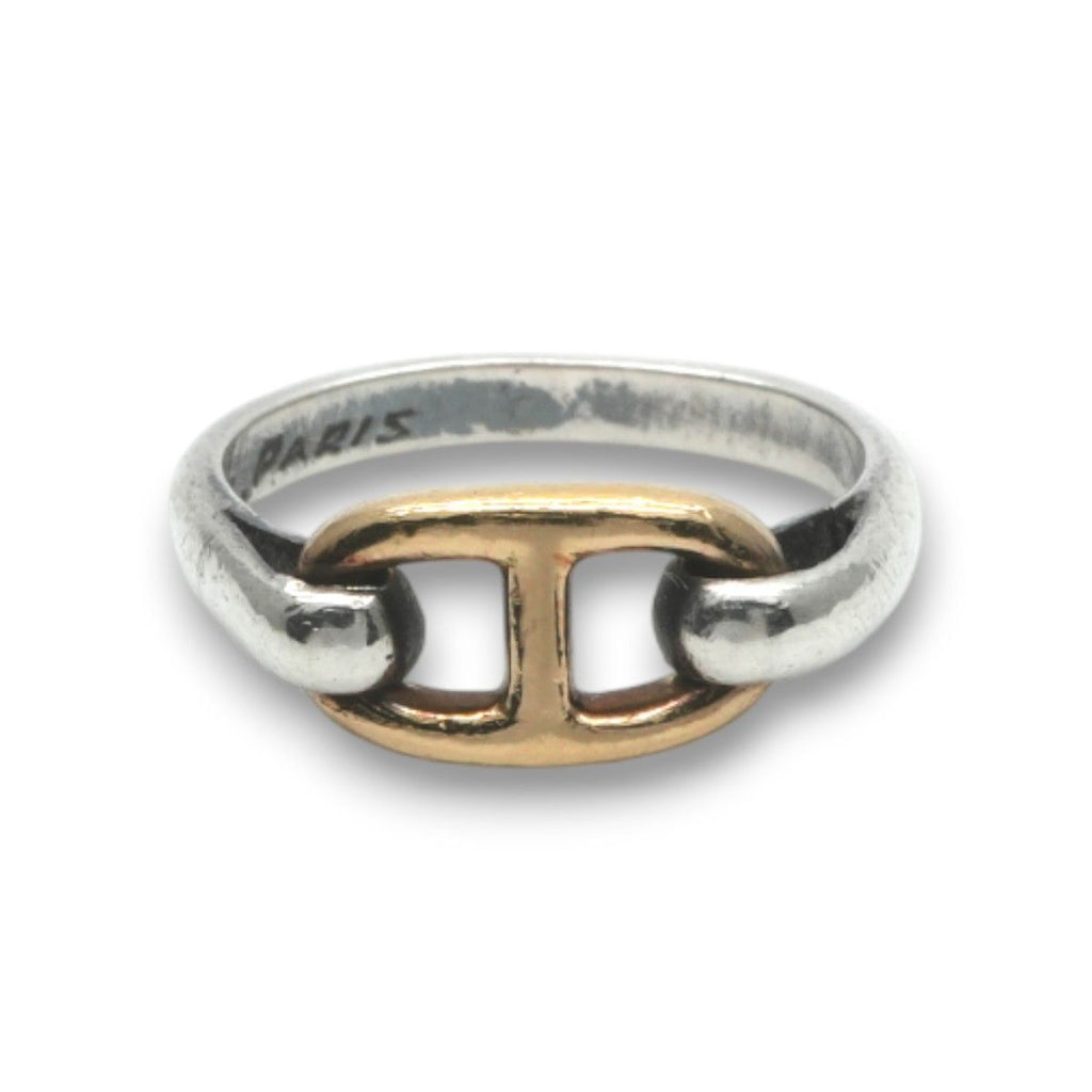 Hermes Chaine D'ancre Ring 750/925 Sterling Silver Gold — view 2