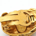 Chanel Earrings Vintage CC Logo Gold Plated — view 7