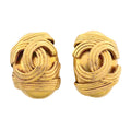 Chanel Earrings Vintage CC Logo Gold Plated