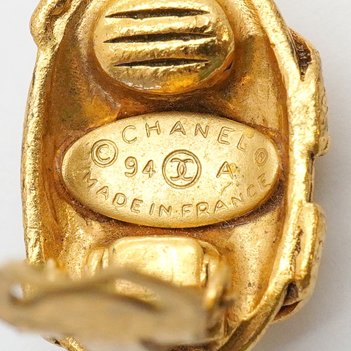 Chanel Earrings Vintage CC Logo Gold Plated — view 4