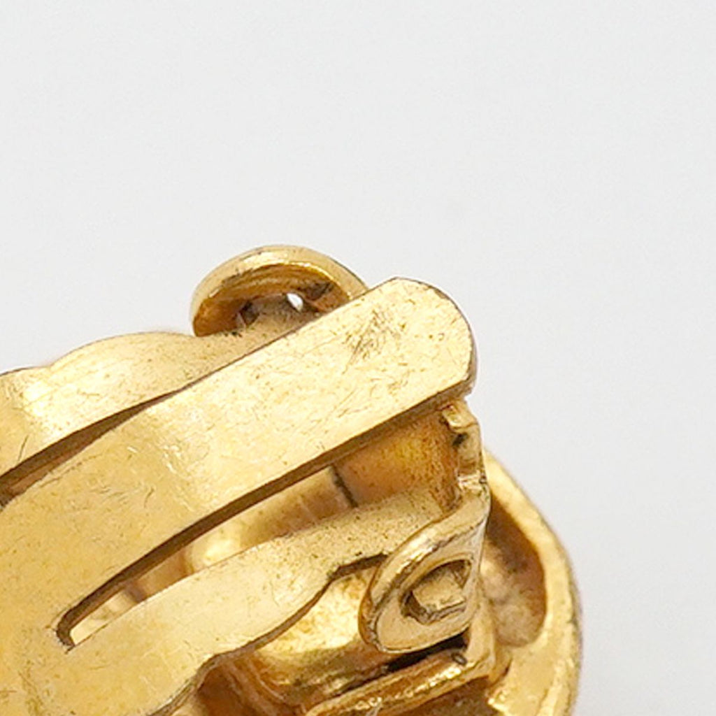Chanel Earrings Vintage CC Logo Gold Plated — view 6