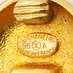 Chanel Earrings Vintage CC Logo Round Circle Gold Plated — view 4