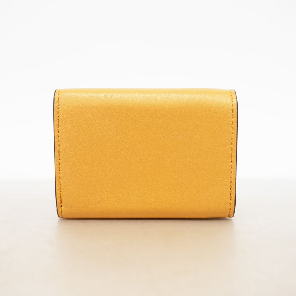 Fendi Trifold Wallet Leather Brown Gold — view 6