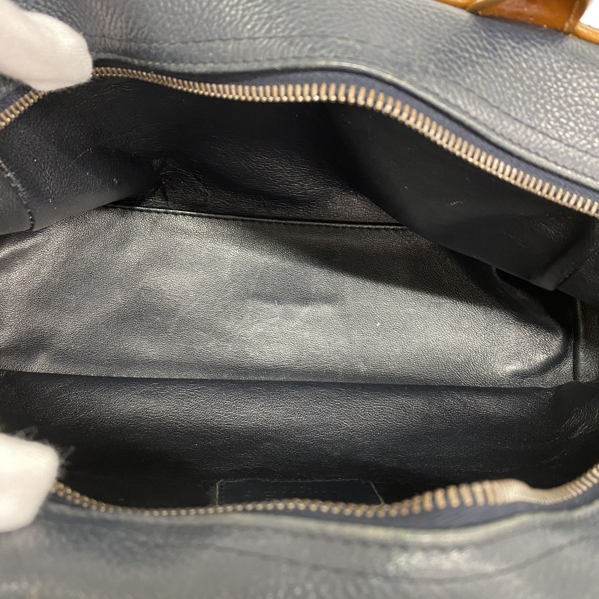 Chanel Handbag Quilted Patent Leather Navy Silver — view 4