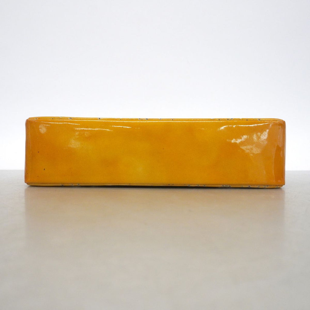 Chanel Shoulder Bag Perforated Patent Leather Yellow Gold — view 3