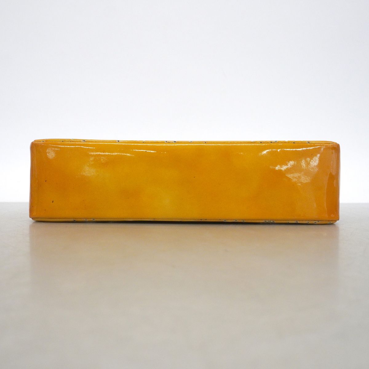 Chanel Shoulder Bag Perforated Patent Leather Yellow Gold — view 3