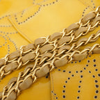 Chanel Shoulder Bag Perforated Patent Leather Yellow Gold — view 8