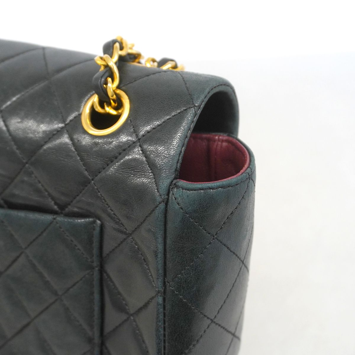 Chanel Shoulder Bag Quilted Lambskin Black Gold — view 7