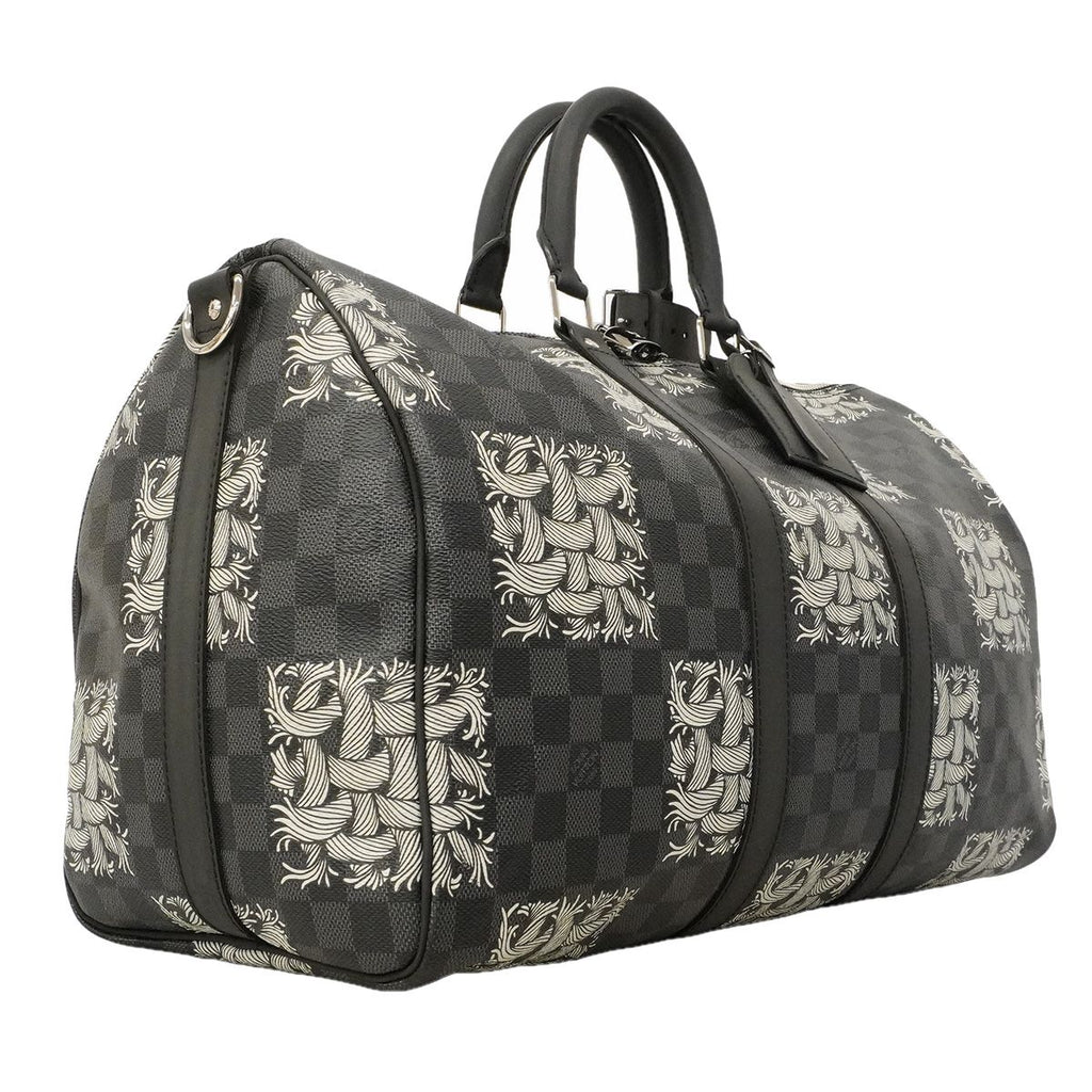 Louis Vuitton Boston Bag Damier Graphite Keepall Bandouliere 45 Christopher — view 2