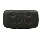 Chanel Shoulder Bag Quilted Caviar Leather Black Gold — view 3