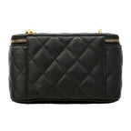 Chanel Shoulder Bag Quilted Caviar Leather Black Gold — view 7