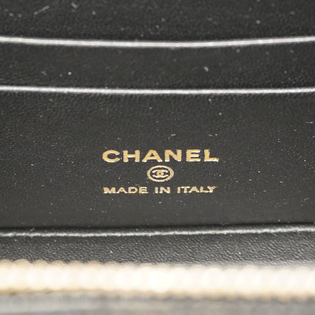 Chanel Shoulder Bag Quilted Caviar Leather Black Gold — view 5
