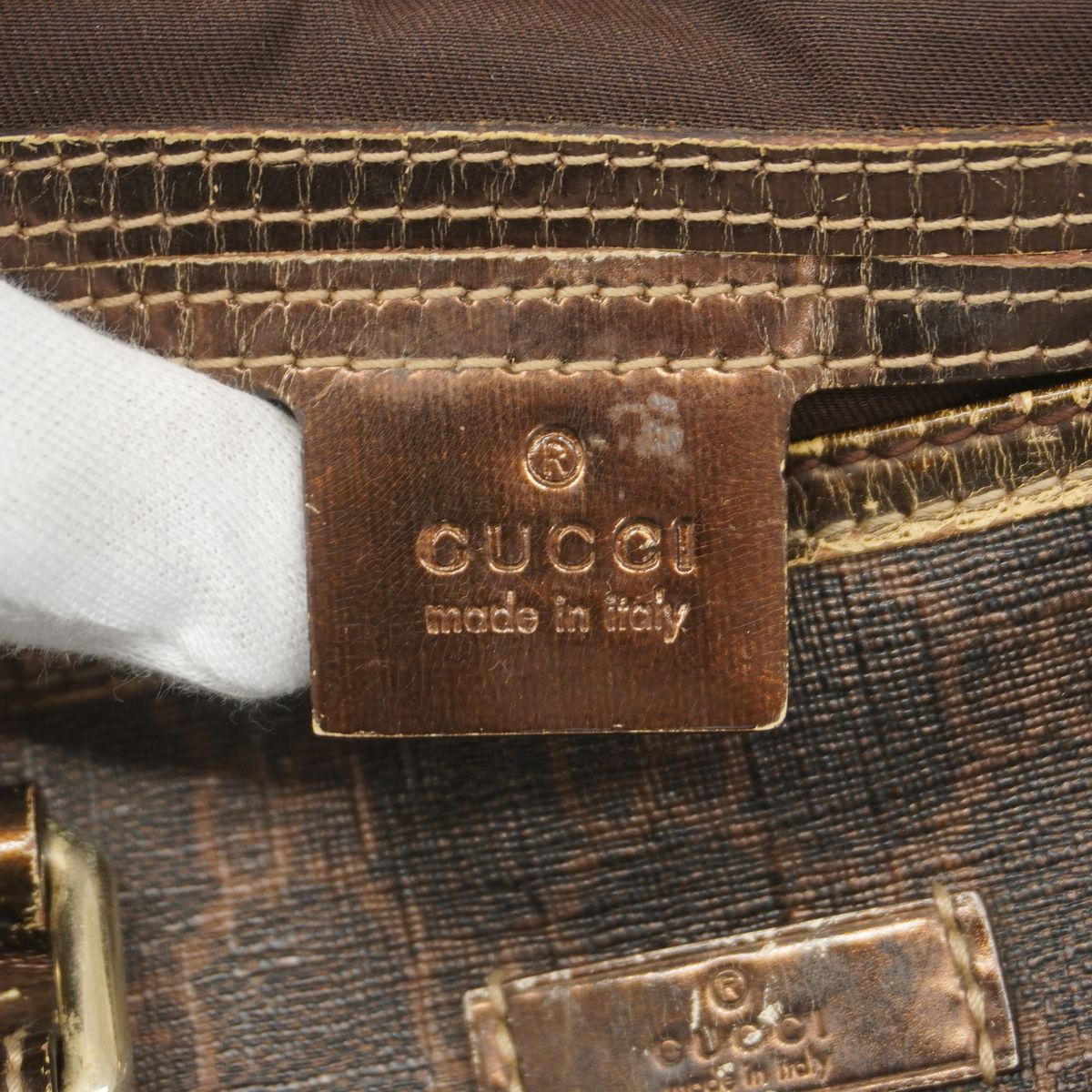 Gucci Handbag GG Supreme Brown Gold — view 5