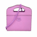 Gucci Wallet on Chain Double G Leather Purple Silver Shoulder Bag