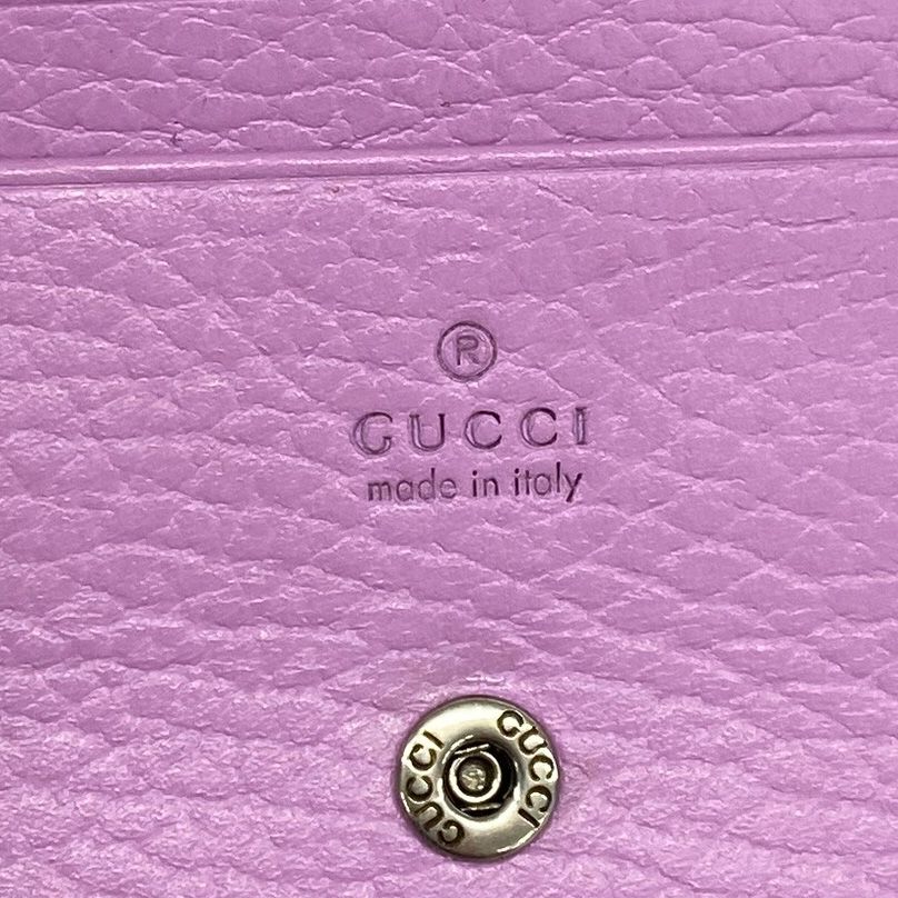 Gucci Wallet on Chain Double G Leather Purple Silver Shoulder Bag — view 5