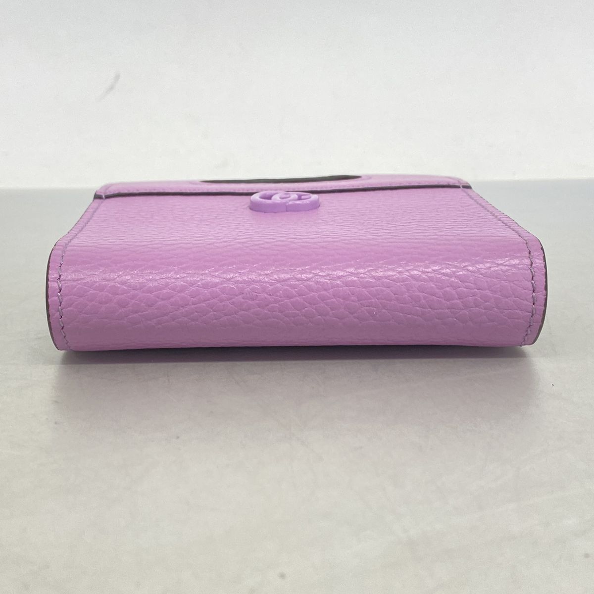 Gucci Wallet on Chain Double G Leather Purple Silver Shoulder Bag — view 3