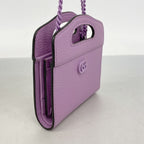 Gucci Wallet on Chain Double G Leather Purple Silver Shoulder Bag — view 2