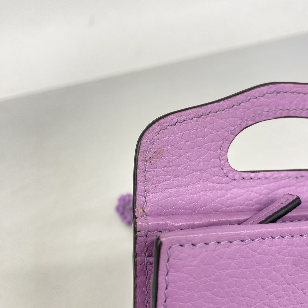 Gucci Wallet on Chain Double G Leather Purple Silver Shoulder Bag — view 7