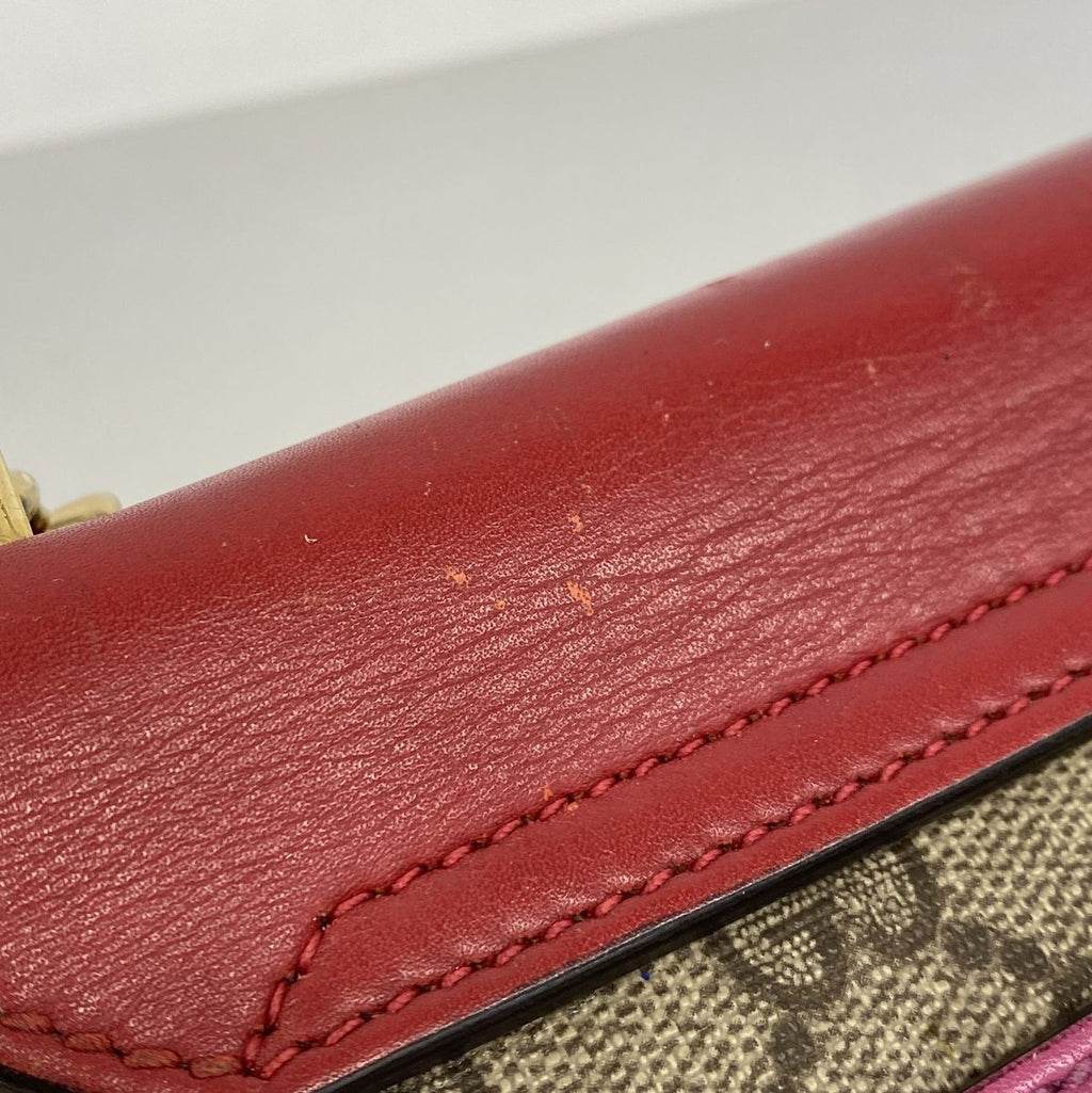 Gucci Shoulder Bag GG Supreme Red Brown Gold — view 8