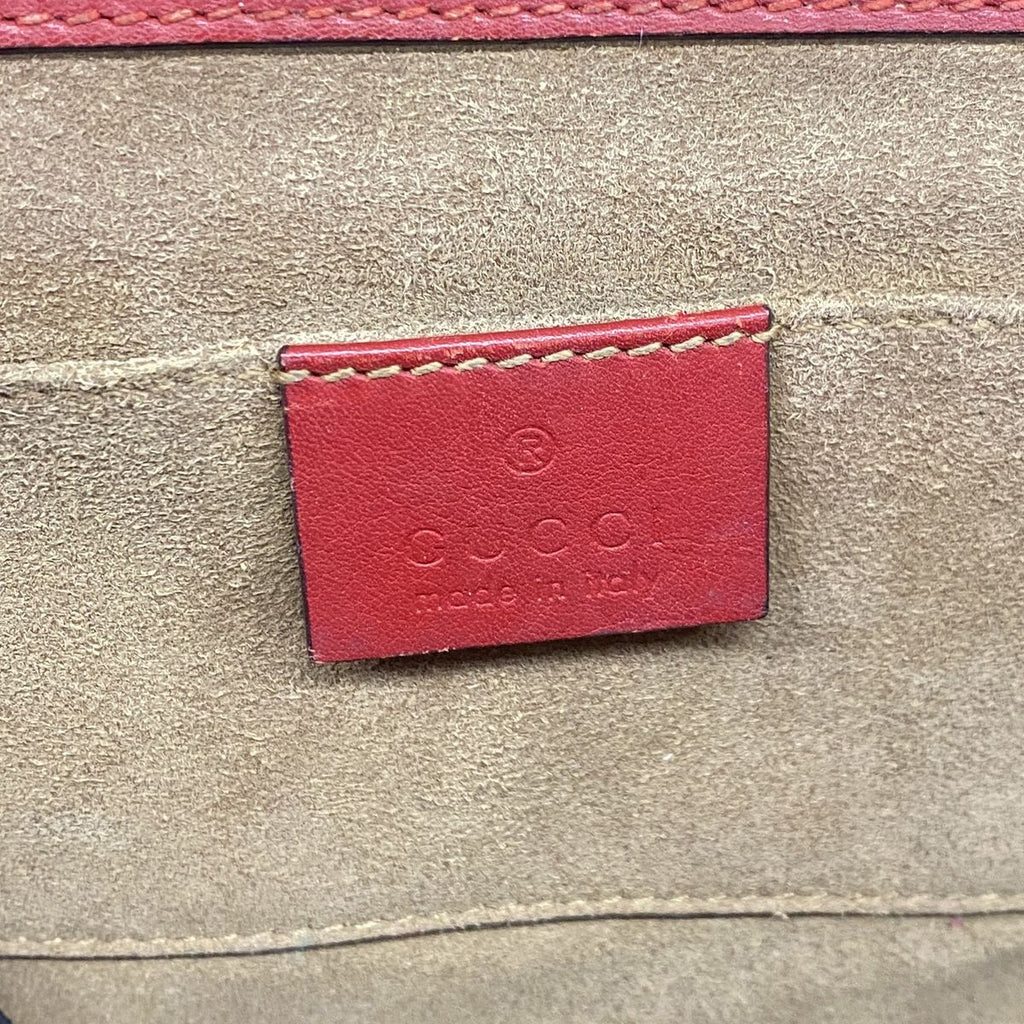 Gucci Shoulder Bag GG Supreme Red Brown Gold — view 5
